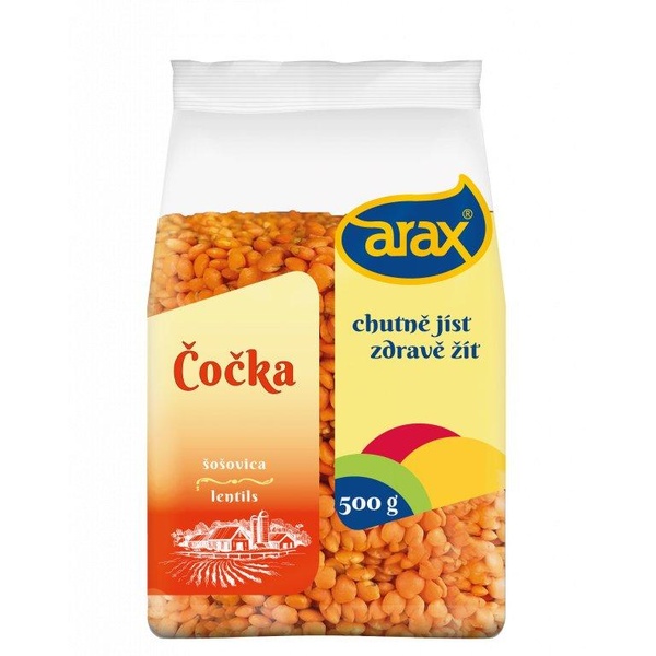ARAX Čočka červená loupaná celá FOTBAL 500 g - 