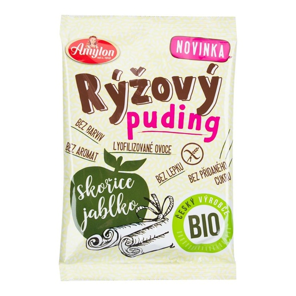 Amylon Pudink rýžový skořice a jablko bez lepku BIO 40g - 