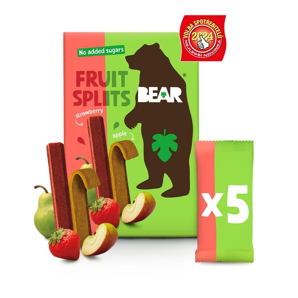 BEAR Fruit Splits jahoda a jablko 5x 20g - 
