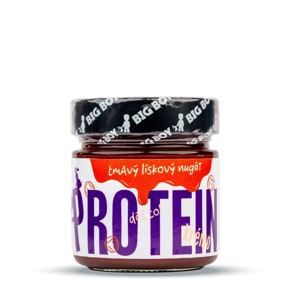 Energie pro vyčerpané maminky: BIG BOY Protein Kremo dark nougat - tmavý proteinový krém s lískovými ořechy 220 g - 