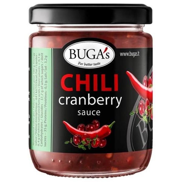 BUGA BUGA'S Chilli omáčka s brusinkami sklo 170 g - 