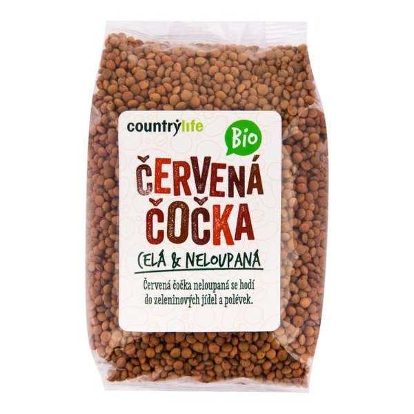 Country Life Čočka červená celá neloupaná BIO 500 g - 
