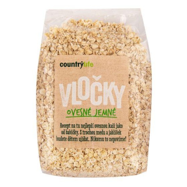 Country Life Vločky ovesné jemné 500 g - 