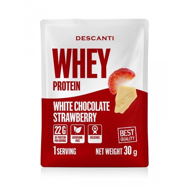 DESCANTI s.r.o Descanti whey protein - bílá čokoláda a jahoda Množství: 30 g - 