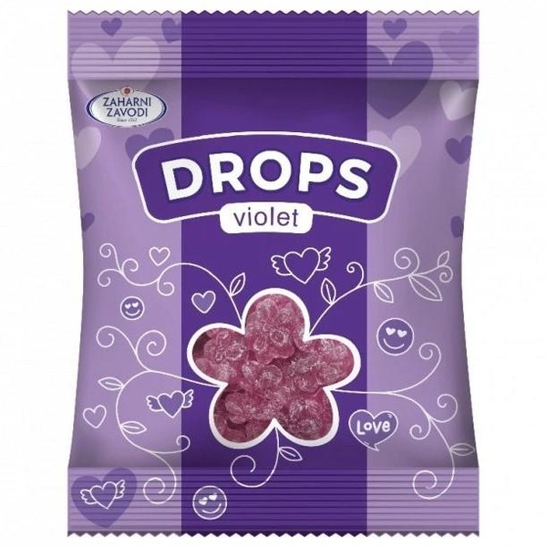 Drops Violet Bonbóny ve tvaru fialek 90 g - 