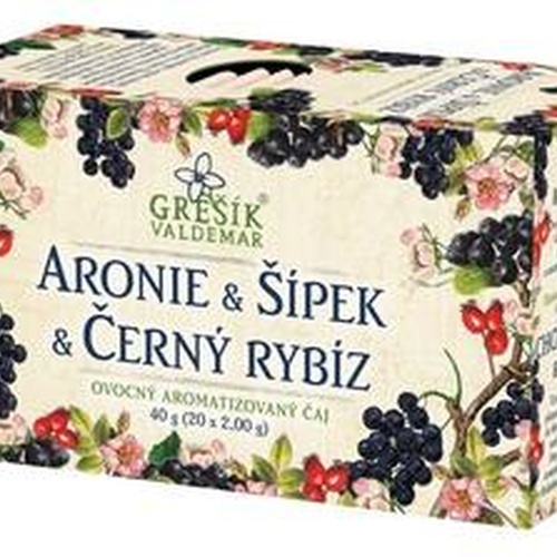 GREŠÍK Aronie & Šípek & Černý rybíz  Ovocný čaj 20 n.s.