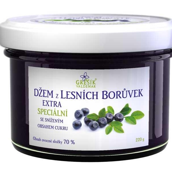 GREŠÍK Džem Z lesních borůvek Extra speciální 220g - 