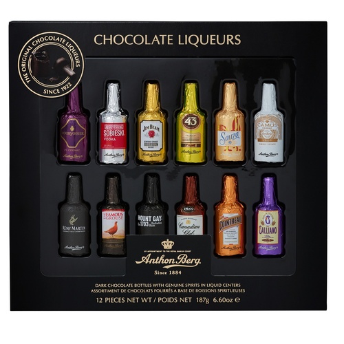 Glomex, s.r.o. Anthon Berg lahvičky s alkoholem "liqueurs" 12 ks 187 g