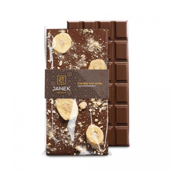 JANEK 34% Čokoláda mléčná s lyofilizovaným banánem 90g - 