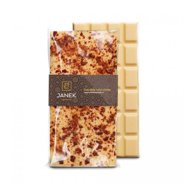 JANEK 38% Čokoláda bílá s chilli 85g - 