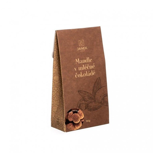 Mandle v mléčné čokoládě a skořici 150 g JANEK
