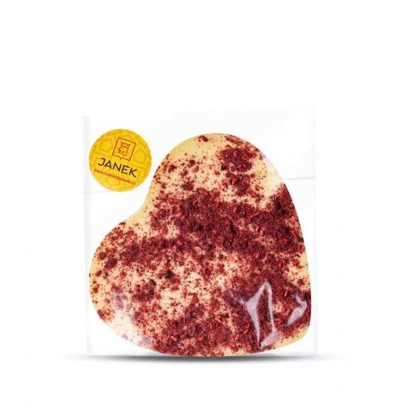 Janek Srdíčko 9x9 cm s drceným lyofilizovaným ovocem 60g - bílé - 
