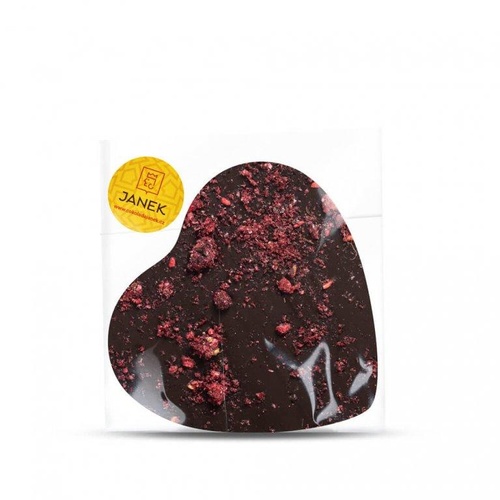 Janek Srdíčko 9x9 cm s drceným lyofilizovaným ovocem 60g - tmavé