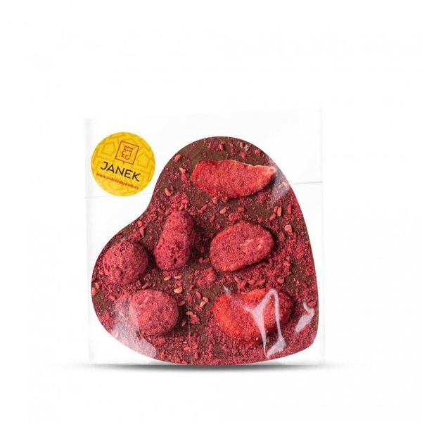 Janek Srdíčko 9x9 cm s lyofilizovaným ovocem 60g - mléčné - 