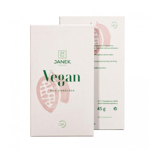 Janek Vegan čokoláda - bílá 45 g