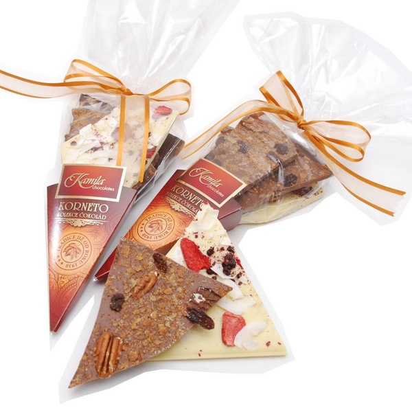 Kamila Chocolates Korneto ORIGINÁL - MIX lámaných čokolád v dárkovém balení 200 g - 