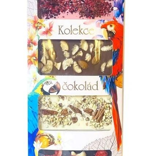Kamila Chocolates Tabulková čokoláda s posypem - kolekce čokolád 4x50 g - 