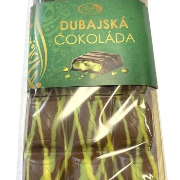 Kamila chocolates Kamila Dubajská mléčná čokoláda s pistáciovou náplní a s křupavými kousky kadayif 95 g - 