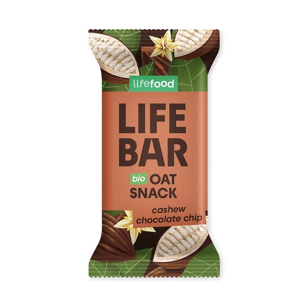 Lifefood Lifebar Oat Snack s kousky čokolády a kešu BIO 40g - 