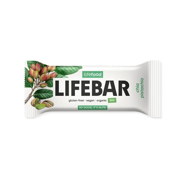 Lifefood Lifebar tyčinka pistáciová s chia RAW BIO 40g - 