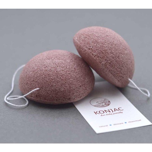 MANZANA s.r.o. KONJAC Červená konjac obličejová půlkulatá houbička s francouzským červeným jílem