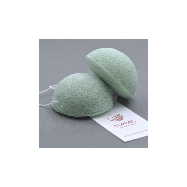 MANZANA s.r.o. KONJAC Zelená konjac obličejová půlkulatá houbička s aloe vera - 