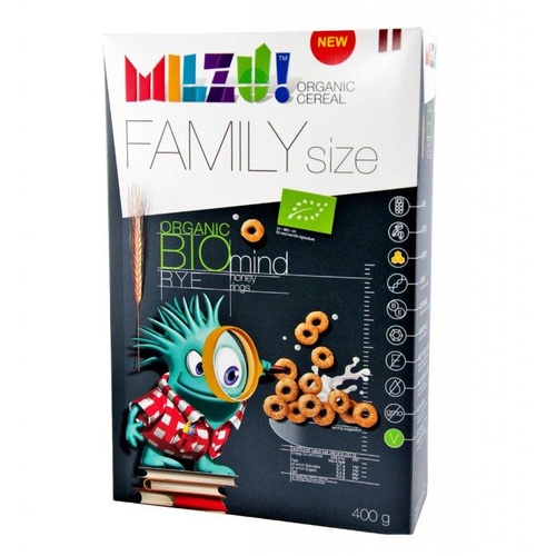 Milzu! - BIO Cereální kroužky s medem 400g