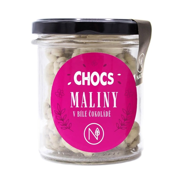 NATU CHOCS Maliny v 30% bílé čokoládě 100g - 