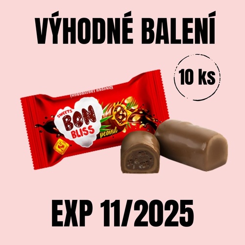 NUTSMAN Mini čoko bonbony s arašídovou náplní Bon Bliss 10 ks EXP 12/2025