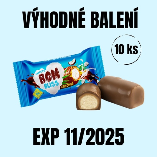NUTSMAN Mini čoko bonbony s kokosovou náplní Bon Bliss 10 ks EXP 11/2025