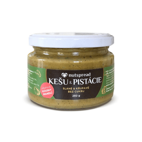 Potřebuje váš mozek palivo? Dopřejte mu ořechovou sílu Nutspread Kešu a pistácie 250 g