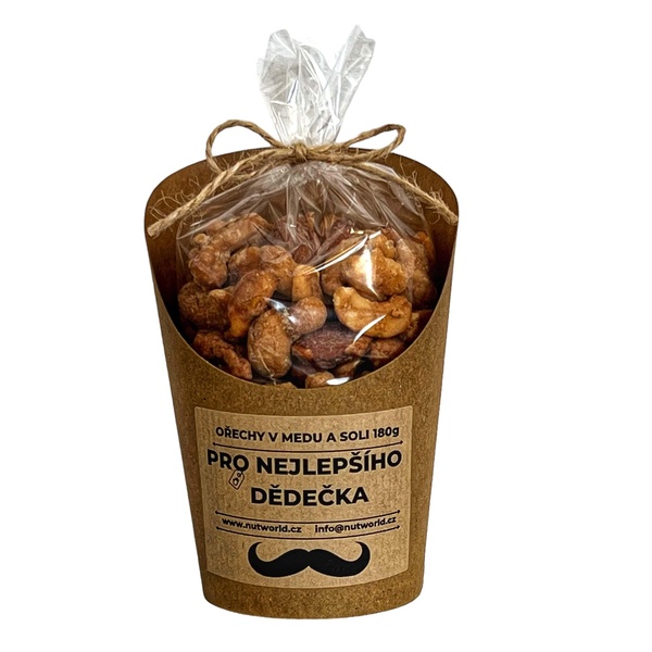 Medový dotek pro moudrého dědečka. Ořechový mix 180g plný vzpomínek - 