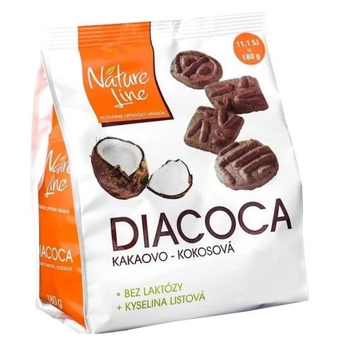 PLH Nature Line Diacoca sušenky kakaovo-kokosové s fruktózou 180 g