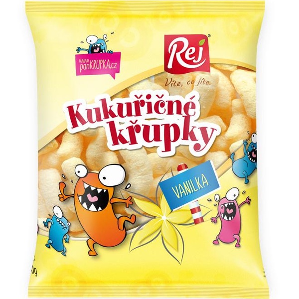 REJ Křupky kukuřičné s příchutí vanilky 90 g - 