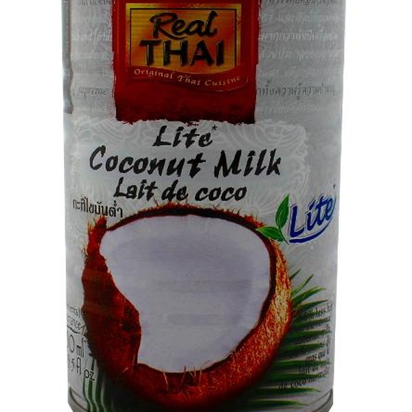 Real Thai Kokosové mléko LITE 400ml (bílé). Přírodní mléčná alternativa, která osloví každého - 
