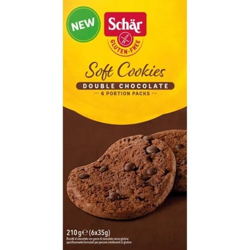 Schar Schär Soft Cookie Double chocolate čokoládové sušenky bez lepku  210 g (6x35g)