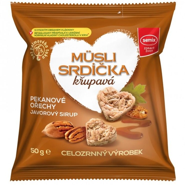 Semix Musli srdíčka s pekany a javor. sirupem 50g - 