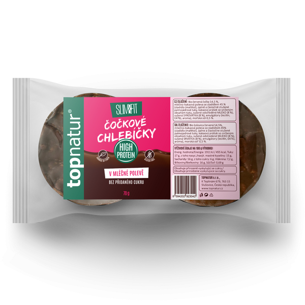 TOPNATUR Slim&fit Čočkové chlebíčky v mléčné polevě 70 g - 