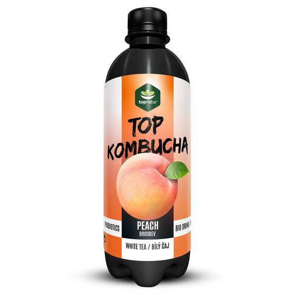 TOPNATUR TOP Kombucha Broskev čaj 500 ml - 