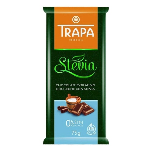 TRAPA Mléčná čokoláda se stévií 75 g