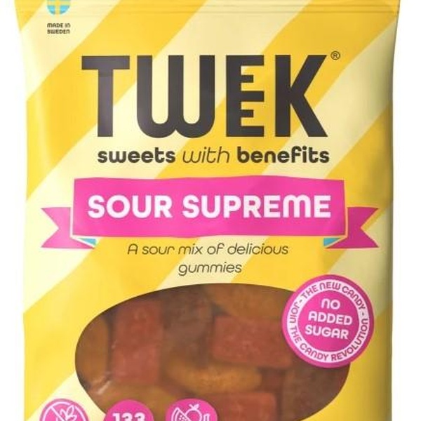 TWEEK SOUR SUPREME Želé bonbony bez přidaného cukru 80 g - 