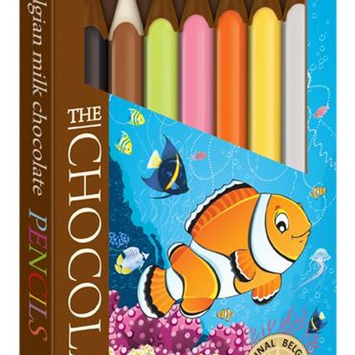 The Chocolate Čoko pastelky mléčné - motiv ryby 100 g