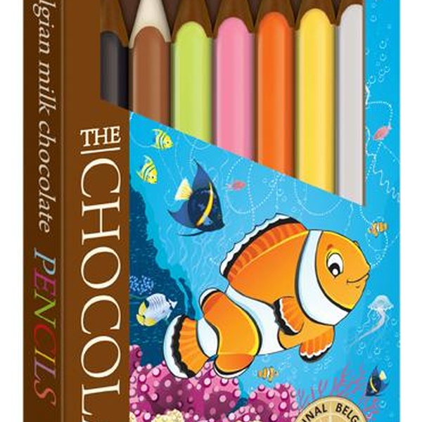 The Chocolate Čoko pastelky mléčné - motiv ryby 100 g - 