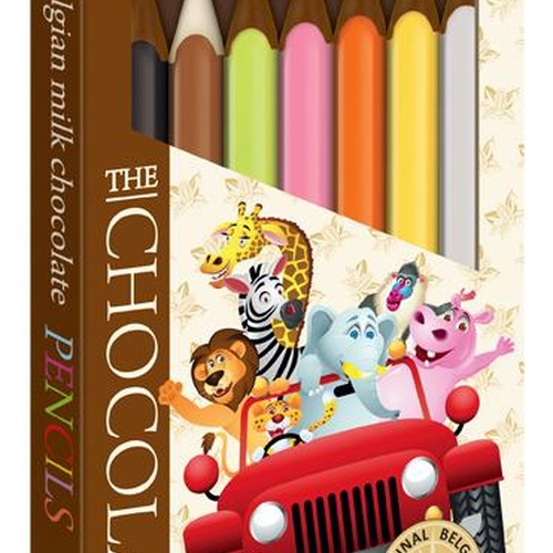 The Chocolate Čoko pastelky mléčné - motiv zvířátka 100 g