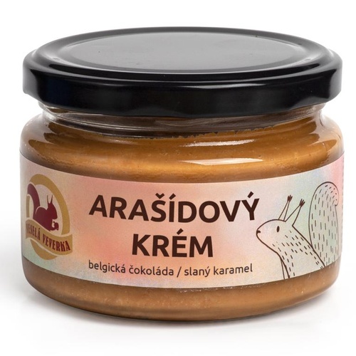 Veselá Veverka Arašídový krém belgická čokoláda/slaný karamel 220 g