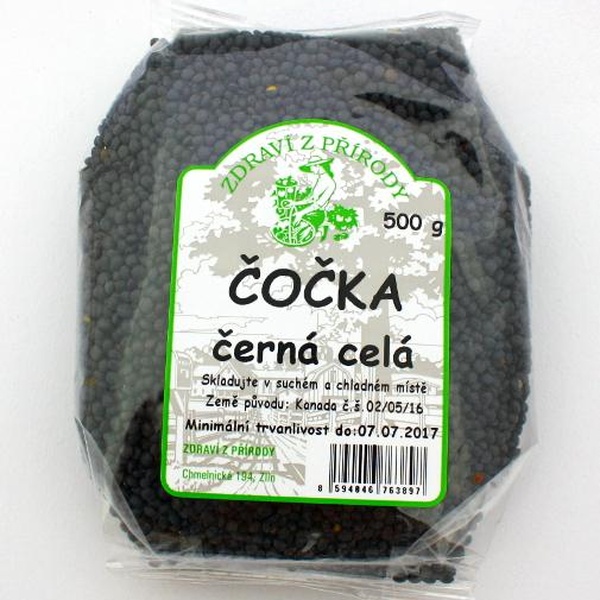 Zdraví z přírody Čočka černá 500g - 