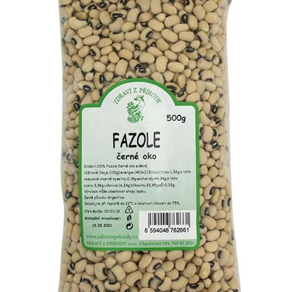 Zdraví z přírody Fazole černé oko 500g - 