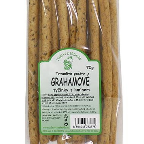 Zdraví z přírody Grahamové celozrnné tyčinky kmín 70g