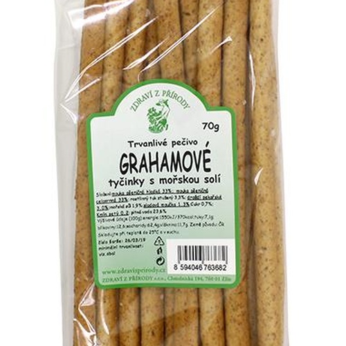 Zdraví z přírody Grahamové celozrnné tyčinky mořská sůl 70g