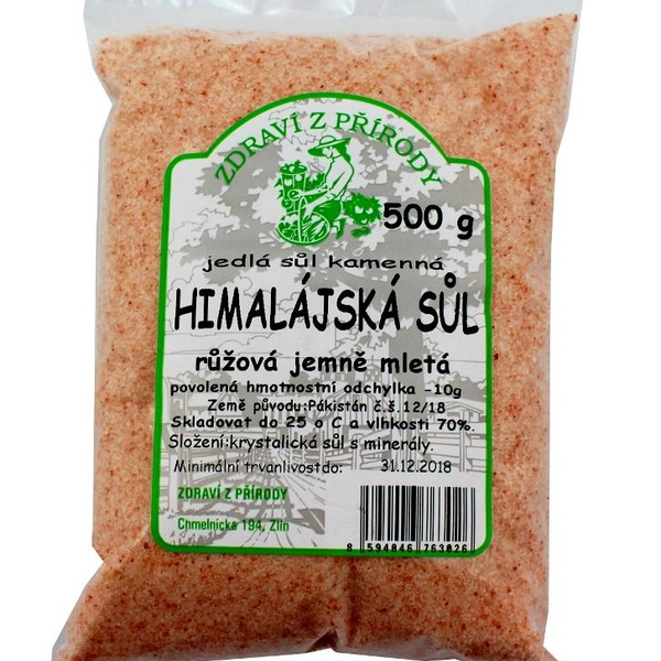 Zdraví z přírody Himalájská sůl růžová jemná 500g - 